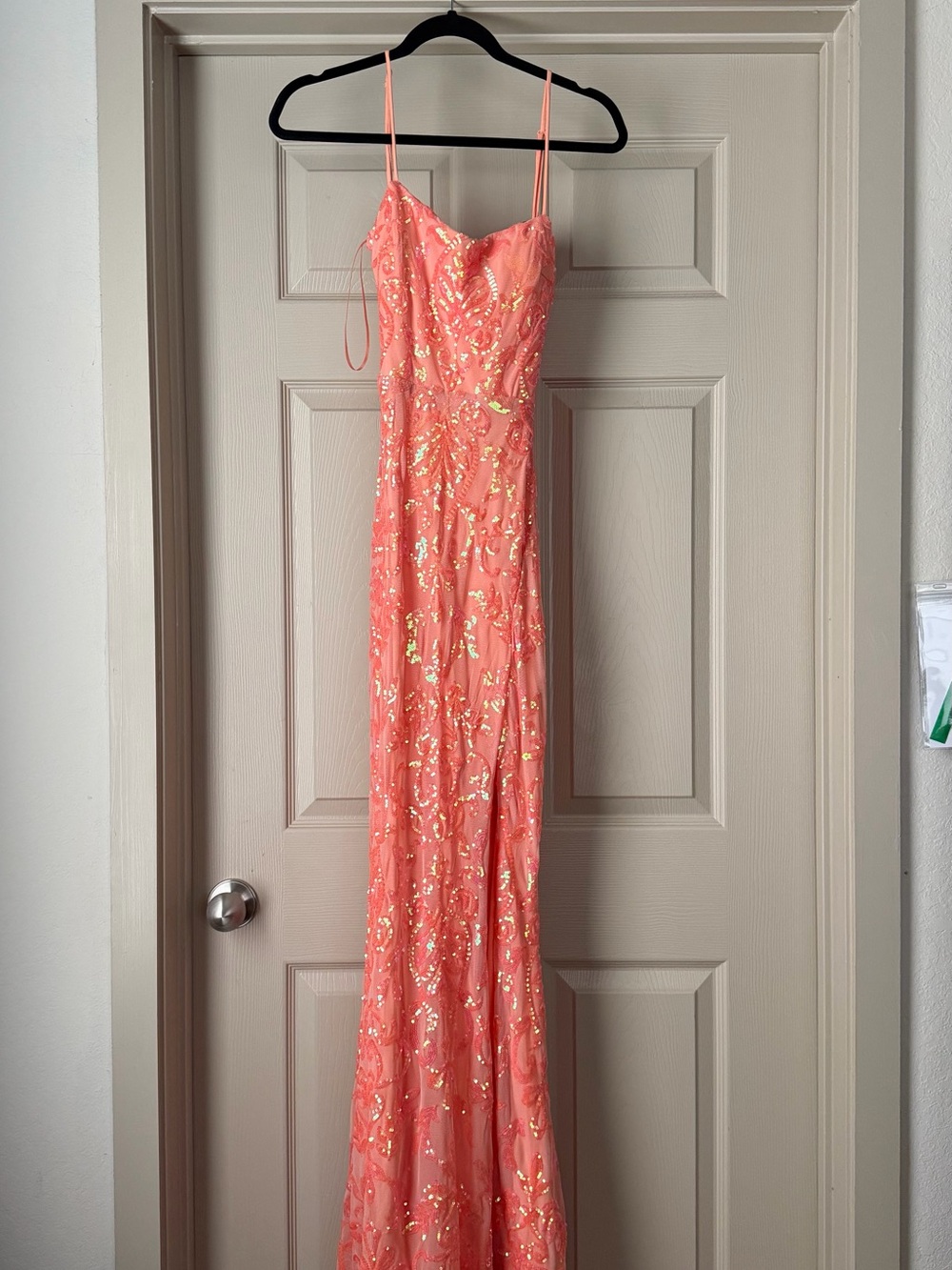 Windsor Coral Sequin Maxi Slip Dress